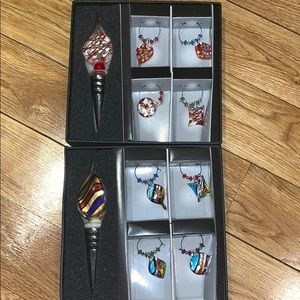 2 Pack Bottle Stopper & Wine Charm Set